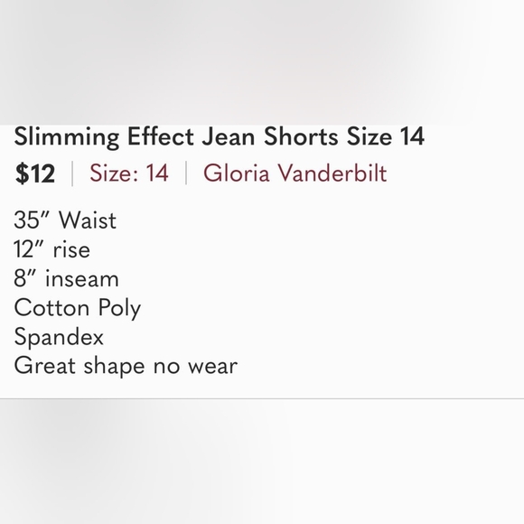 Slimming Effect jean shorts size 14ll - Picture 4 of 4